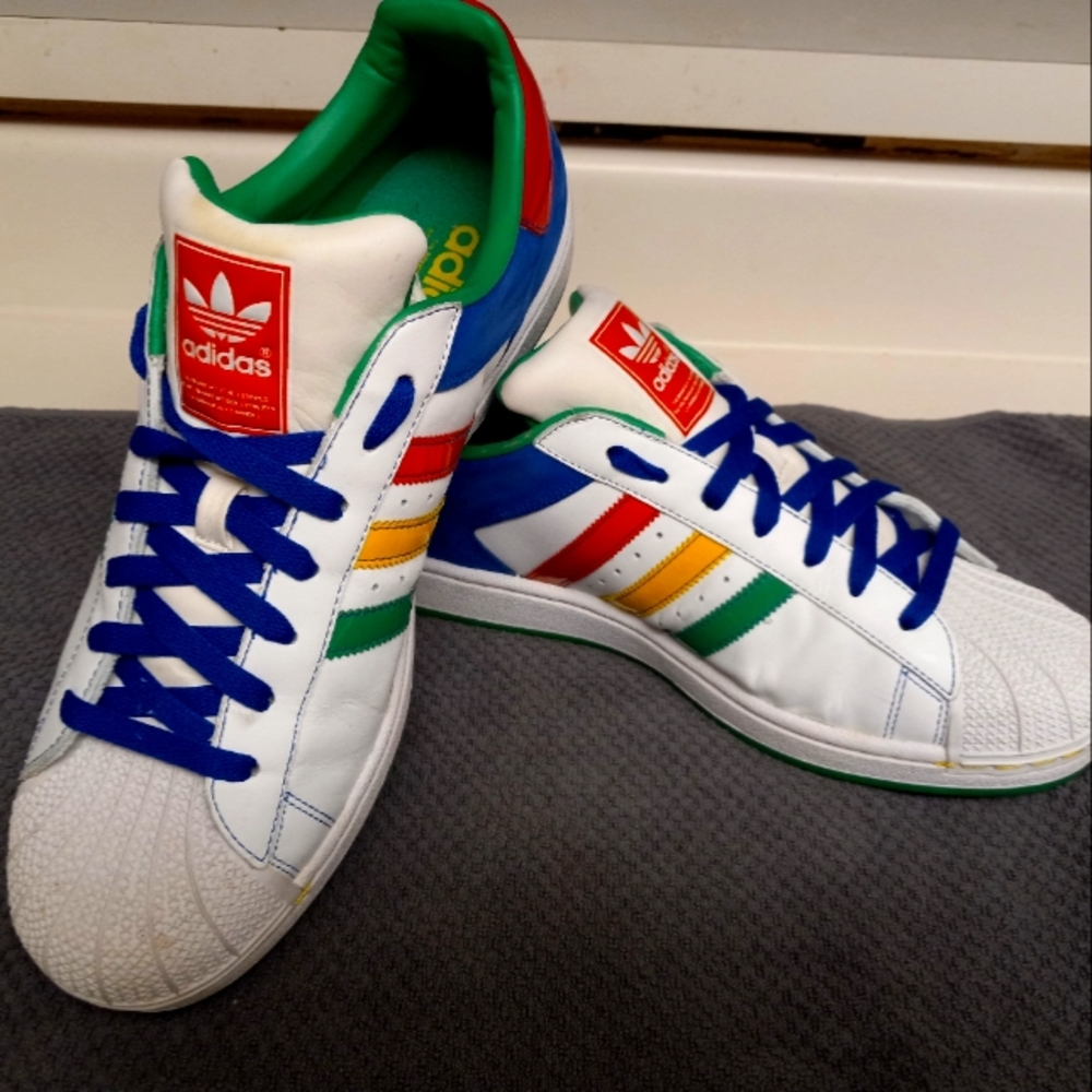 Mens Rather Rainbow 🌈 Adidas Sneakers Rare! Size 12.